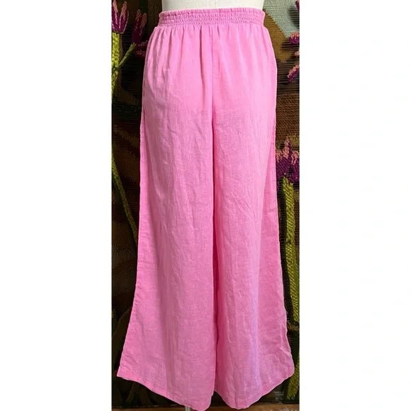 Anthropologie Smocked Linen Pants M - Picture 8 of 12